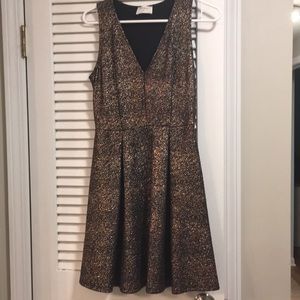 Everly gold metallic sleeveless dress